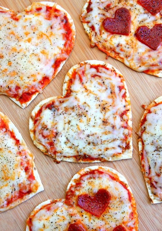 pizza en forme de coeur