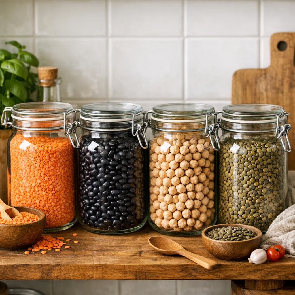 bocaux de légumineuses