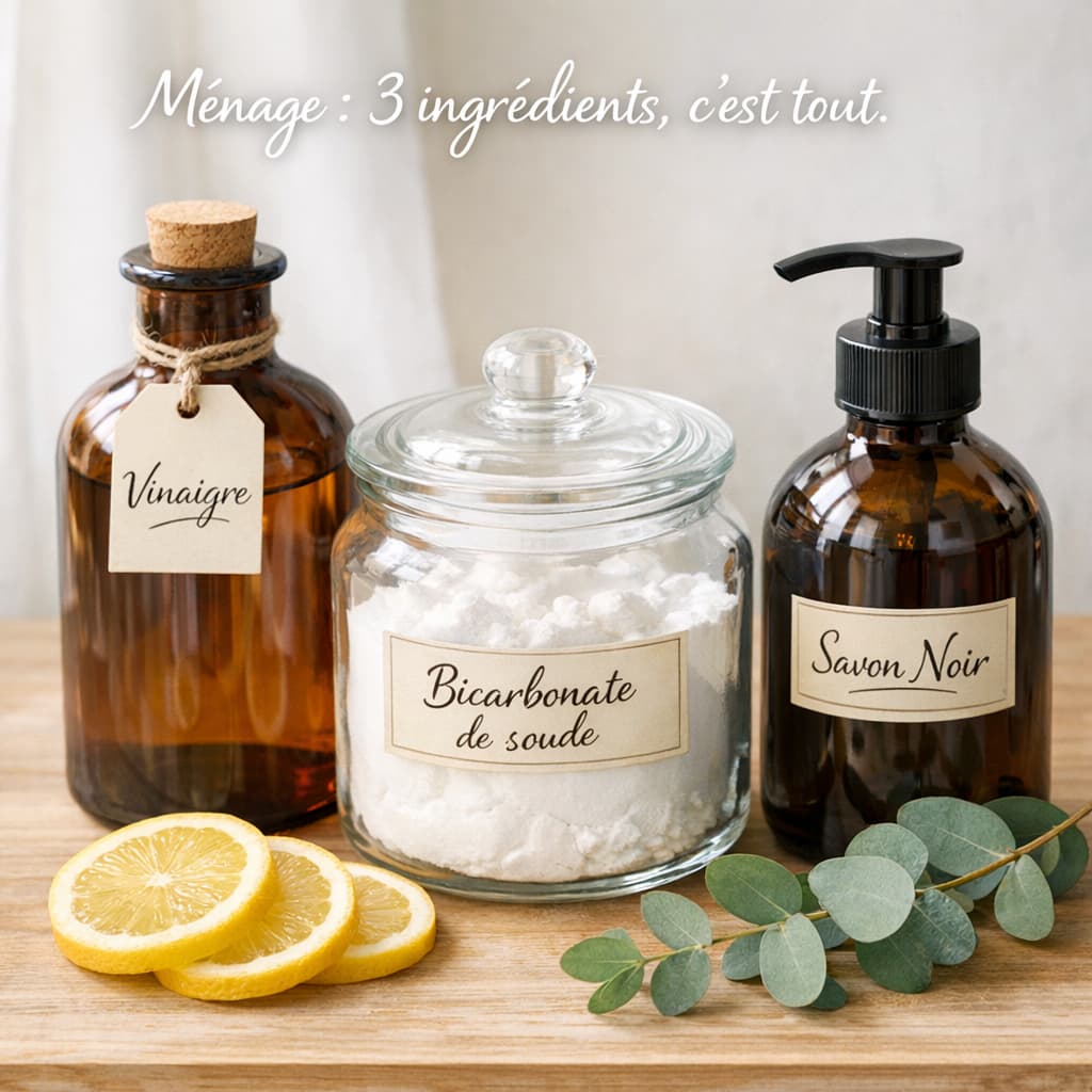 seulement 3 ingrédients pour produits ménagers naturels