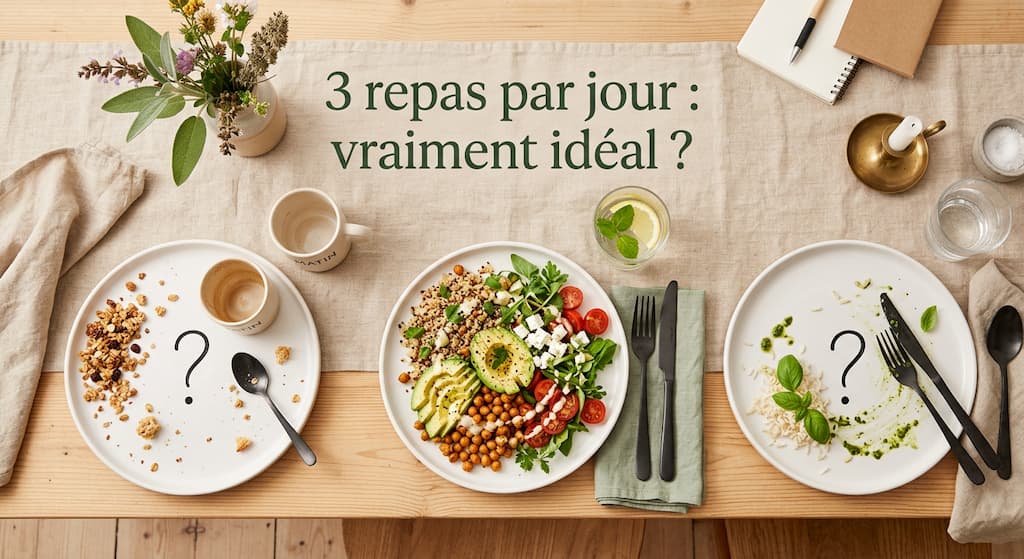 trois assiettes repas journée rythme alimentaire