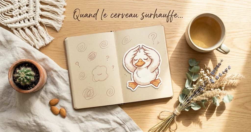 surchauffe mentale angoisse ruminations style boho canard mascotte