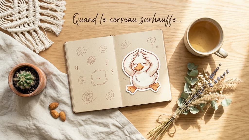 surchauffe mentale angoisse ruminations style boho canard mascotte