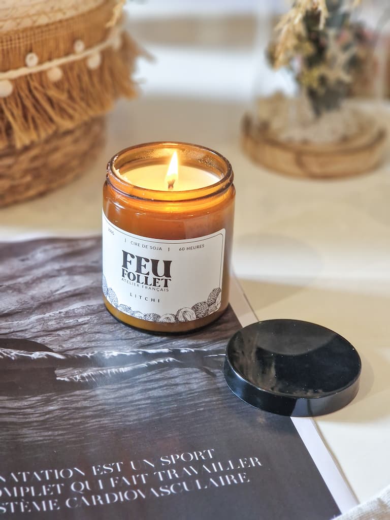 Bougie parfumée Litchi Feufollet