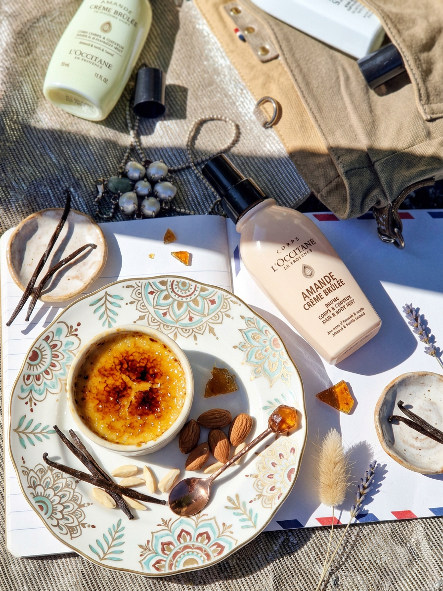 J’ai testé les 3 nouvelles brumes à l’amande de L’Occitane mon verdict gourmand - Bombastikgirl.com, blog beauté femme (1) Brume parfumée corps et cheveux Amande Crème Brûlée L'Occitane