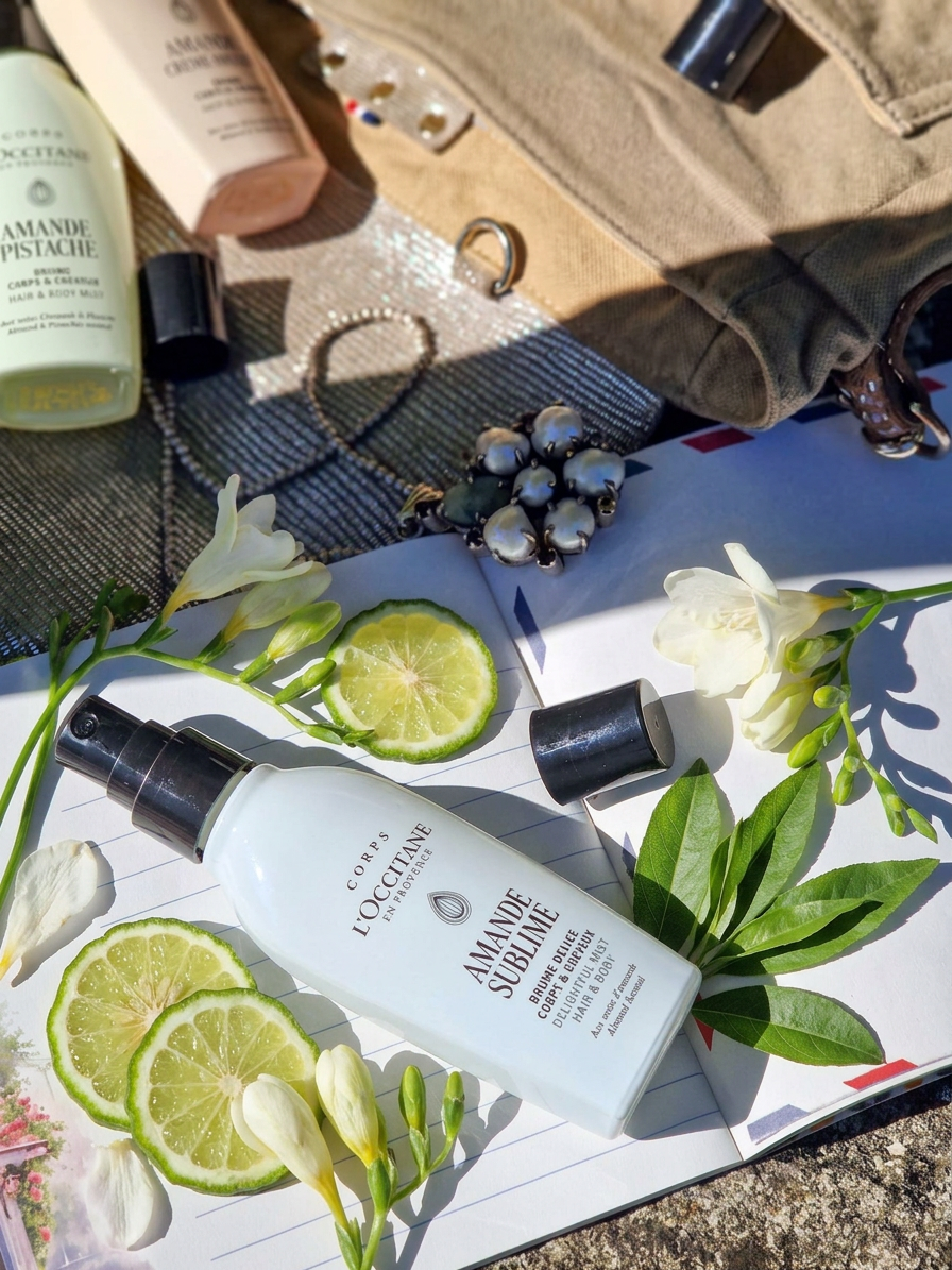 J’ai testé les 3 nouvelles brumes à l’amande de L’Occitane mon verdict gourmand - Bombastikgirl.com, blog beauté femme (3) Brume parfumée corps et cheveux L'Occitane Amande Sublime